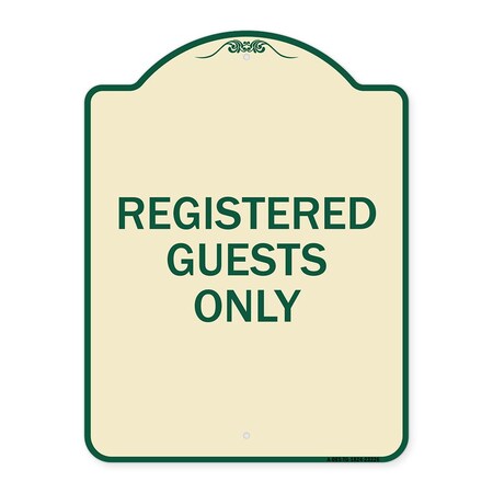Signmission Registered Guests Only Heavy-Gauge Aluminum Architectural Sign, 24" H, TG-1824-23226 A-DES-TG-1824-23226
